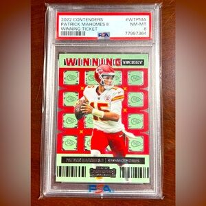 2022 Panini Contenders Patrick Mahomes WINNING TICKET PSA 8 Gem Mint